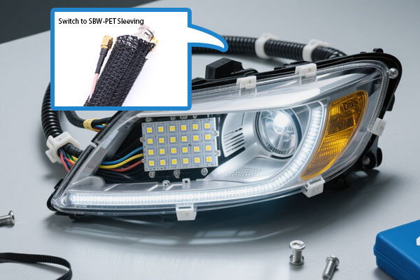 Come un produttore di fari per auto ha migliorato la protezione dei cavi con la guaina SBW-PET