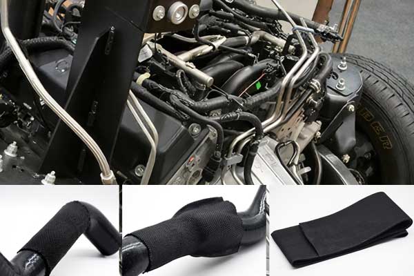 Guaina termorestringente in tessuto resistente all'abrasione: protezione professionale per tubi flessibili per autoveicoli